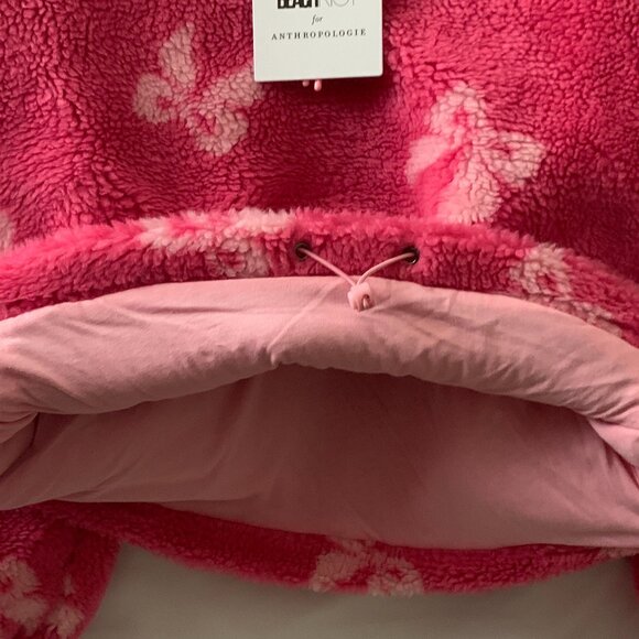 BEACH RIOT Leona Slopes Pink Bows Sherpa Quarter-Zip Pullover Sz MEDIUM - Picture 6 of 8